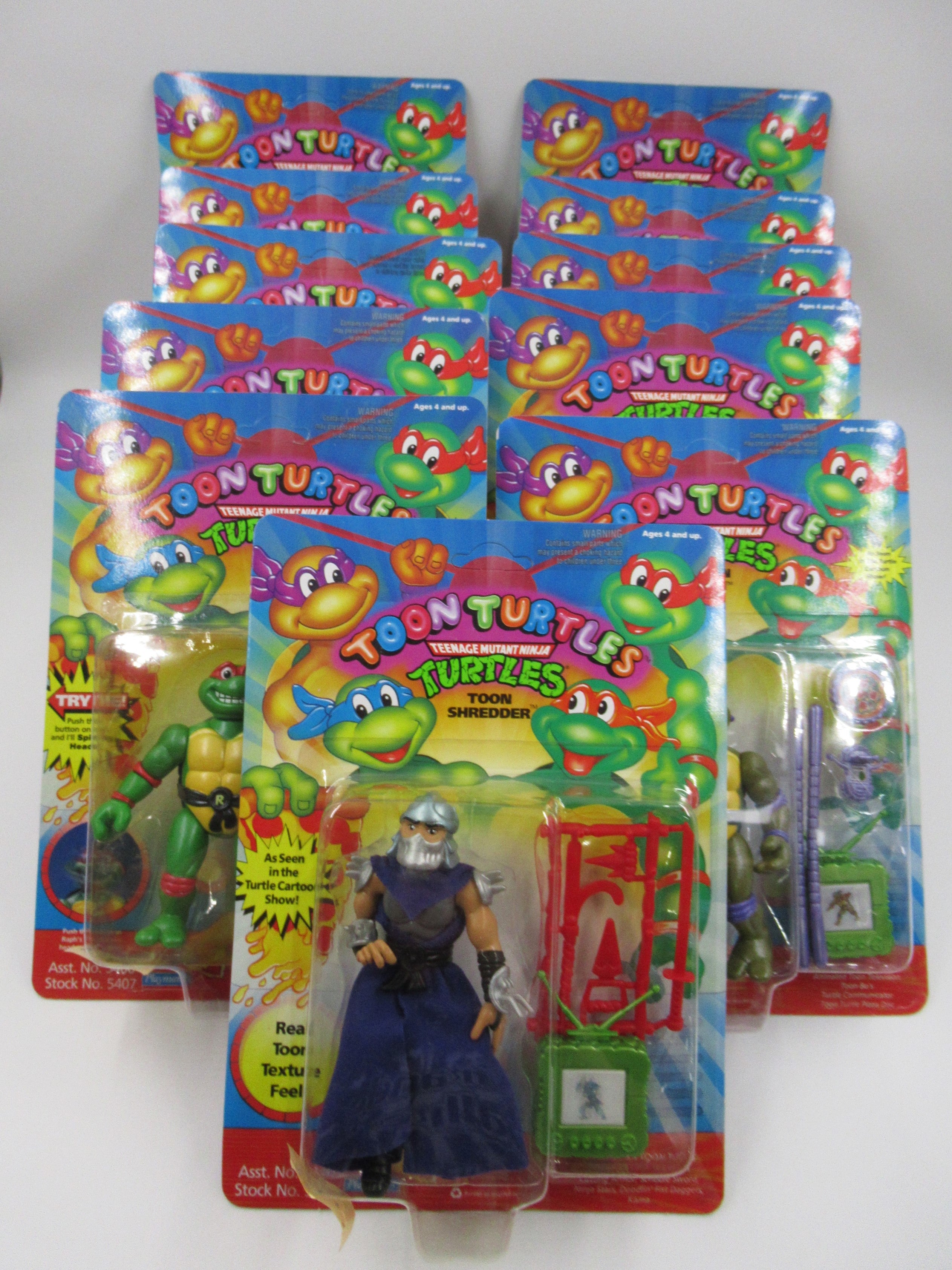 Teenage Mutant Ninja Turtles Toon Turtles TMNTs Complete 4.5" Figure Set of 11 - Playmates (1993)